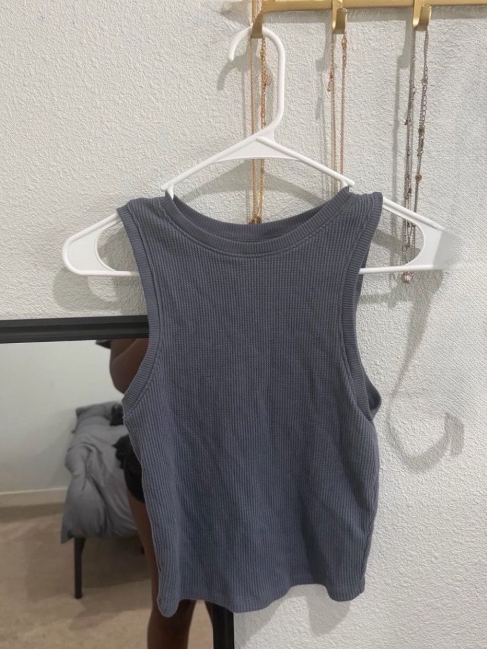 Hollister High Neck Cropped Tank Top - Charcoal Gray